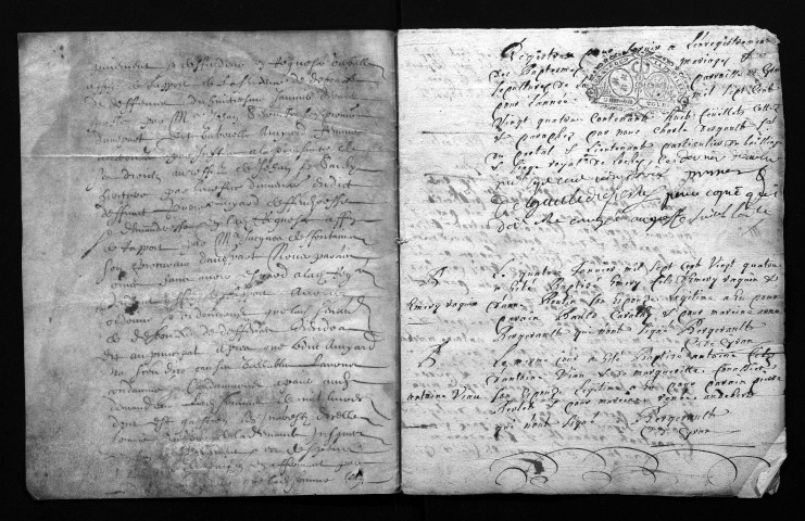 Collection du greffe. Baptêmes, mariages, sépultures, 1724