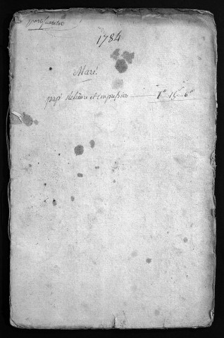 Collection du greffe. Baptêmes, mariages, sépultures, 1784