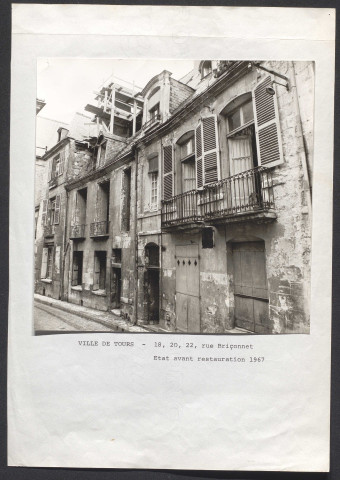 18, 20, 22 rue Briçonnet, état avant restauration.