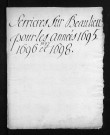 Collection du greffe. Baptêmes, mariages, sépultures, 1695-1698