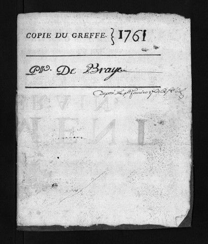 Collection du greffe. Baptêmes, mariages, sépultures, 1761