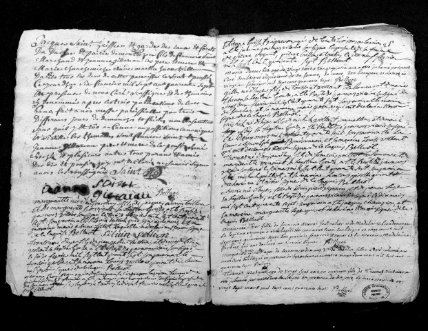Collection du greffe. Baptêmes, mariages, sépultures, 1747-2 janvier 1750 - Les années 1745-1746 sont lacunaires dans cette collection