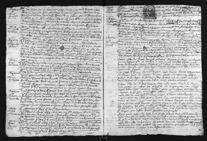 Collection du greffe. Baptêmes, mariages, sépultures, 1684 - L'année 1683 est lacunaire dans cette collection