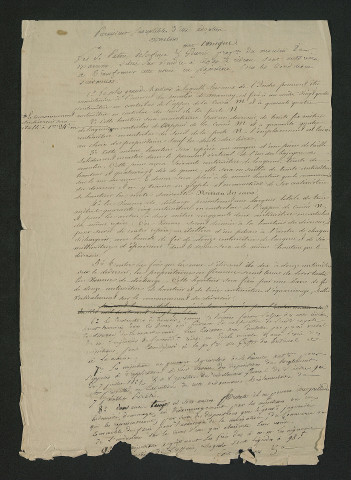 Arrêté préfectoral autorisant la transformation du moulin en papeterie et fixant les conditions de cette transformation (13 janvier 1837)