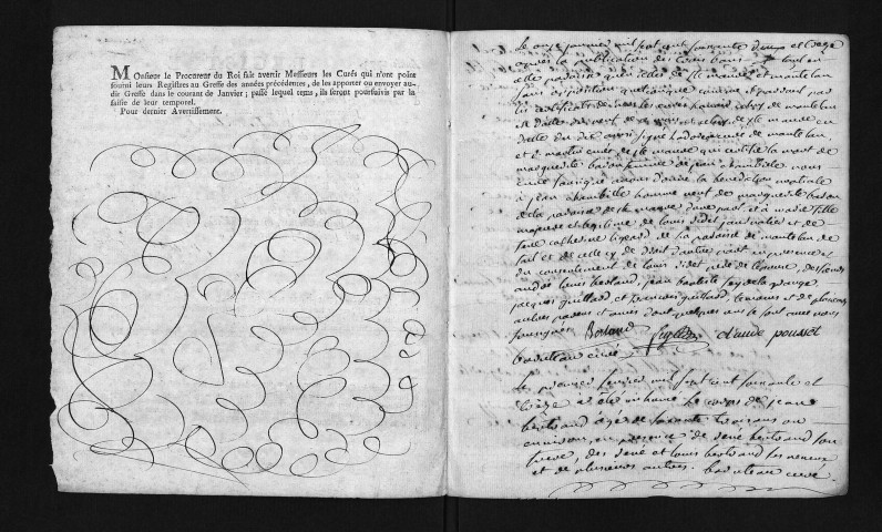 Collection du greffe. Baptêmes, mariages, sépultures, 1773