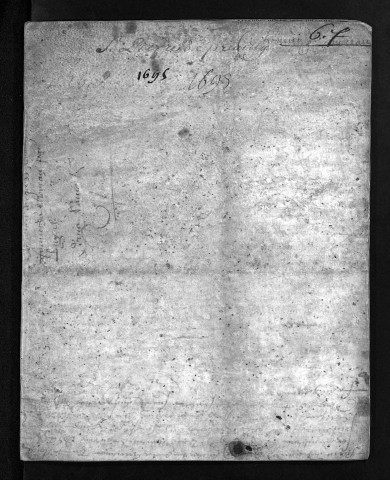 Baptêmes, mariages, sépultures, 1695 - L'année 1694 est lacunaire dans la collection du greffe