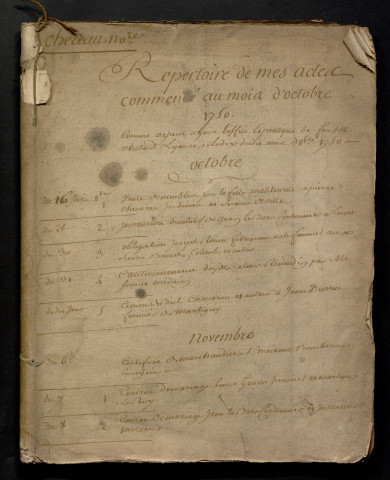 octobre 1750-décembre 1756