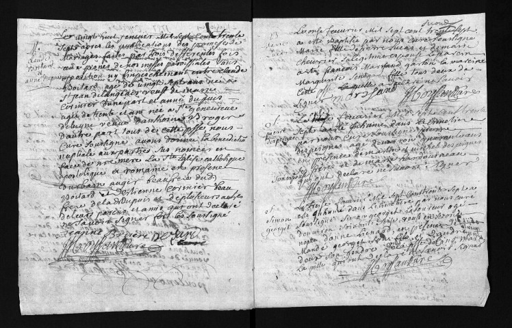 Collection du greffe. Baptêmes, mariages, sépultures, 1737 - Les années 1692-1736 sont lacunaires dans cette collection