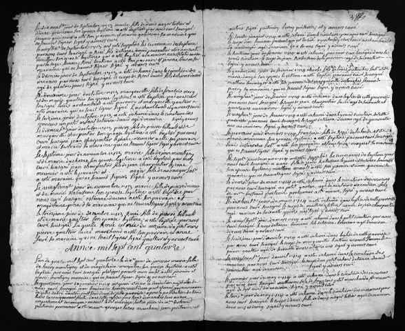 Collection du greffe. Baptêmes, mariages, sépultures, 1713-1716