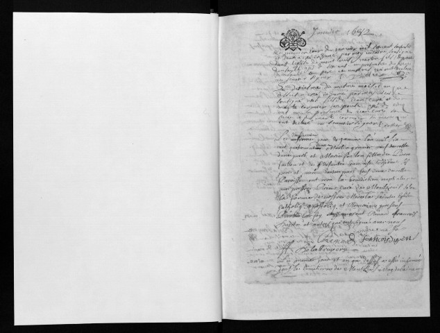 Collection communale. Baptêmes, mariages, sépultures, 1682-1692