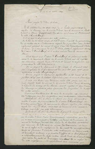 Demande aux maires de Ligueil, Civray et Marcé de veiller à la bonne exécution par leurs administrés du règlement d'eau de 1842 (15 octobre 1849)
