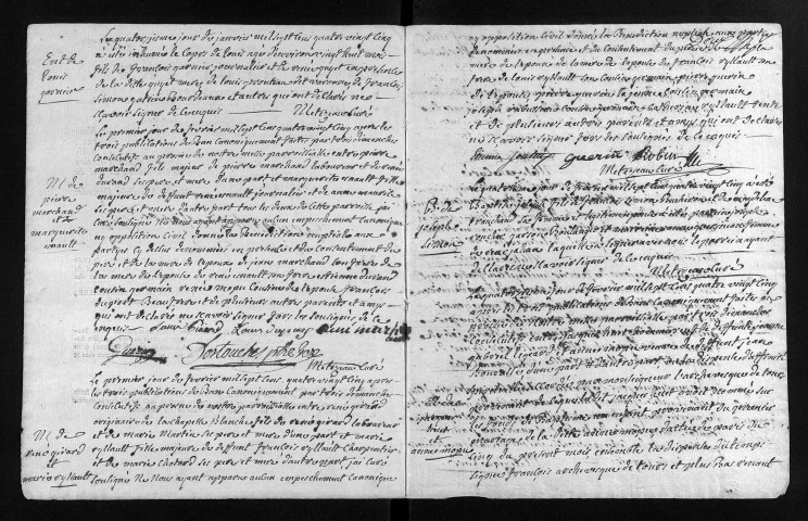 Baptêmes, mariages, sépultures, 1785