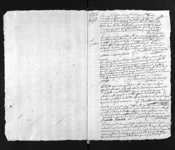 Collection du greffe. Baptêmes, mariages, sépultures, 1784