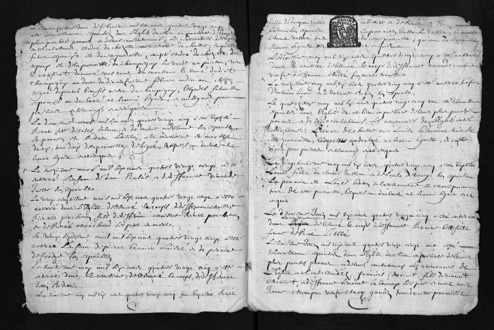 Collection du greffe. Baptêmes, mariages, sépultures, 1685 - L'année 1684 est lacunaire dans cette collection