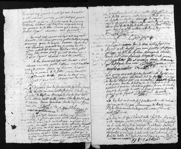 Collection du greffe. Baptêmes, mariages, sépultures, 1760