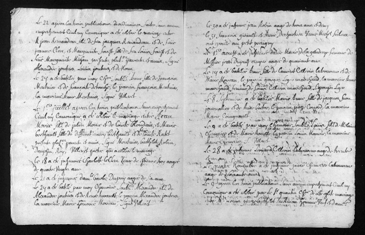 Collection du greffe. Baptêmes, mariages, sépultures, 1723