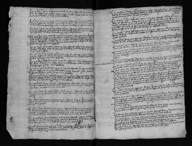 Collection communale. Mariages, 1603-1651 - Les années 1652-1653 sont lacunaires dans cette collection