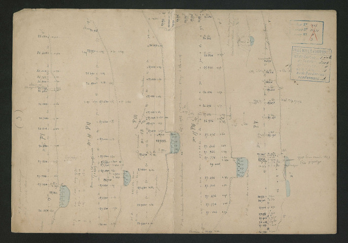 Moulin de l'Ile-Auger à Chambourg : plan et profils