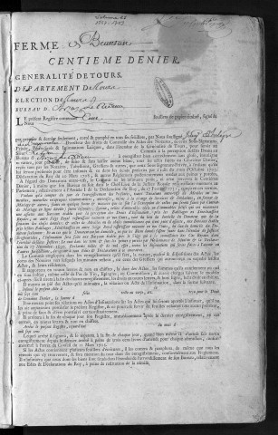 Centième denier et insinuations suivant le tarif (1er janvier 1757-27 février 1759)