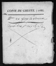 Collection du greffe. Baptêmes, mariages, sépultures, 1786