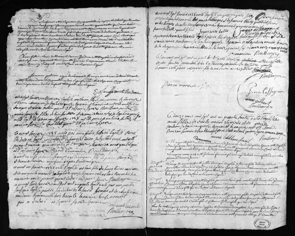 Collection du greffe. Baptêmes, mariages, sépultures, 1758