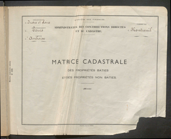Table des comptes de la matrice. Comptes actifs personnes morales et A - G.