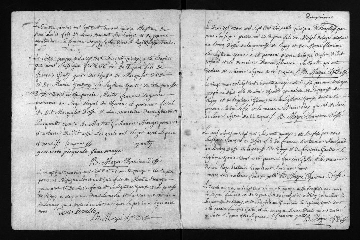 Baptêmes, mariages, sépultures, 1775