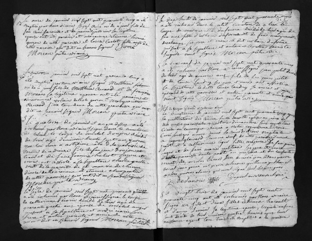 Collection du greffe. Baptêmes, mariages, sépultures, 1745