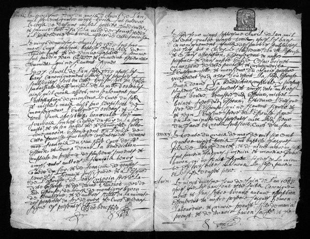 Baptêmes, mariages, sépultures, 1683 - L'année 1682 est lacunaire dans la collection du greffe