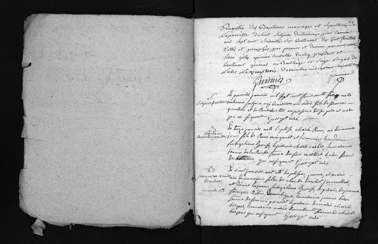 Collection du greffe. Baptêmes, mariages, sépultures, 1766