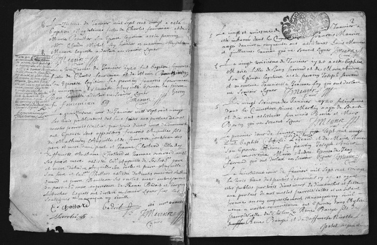 Collection communale. Baptêmes, mariages, sépultures, 1720-1726