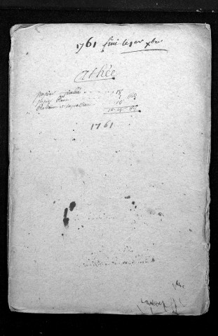 Collection du greffe. Baptêmes, mariages, sépultures, 1761