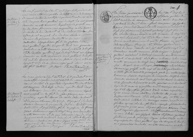 Naissances, mariages, décès, 1818-1835