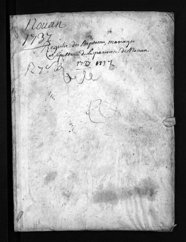 Collection du greffe. Baptêmes, mariages, sépultures, 1737