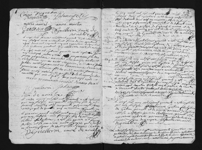 Collection du greffe. Baptêmes, mariages, sépultures, 1740