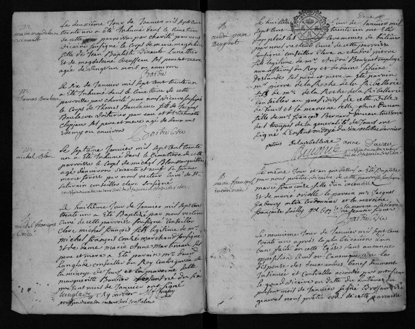 Collection communale. Baptêmes, mariages, sépultures, 1731-1732