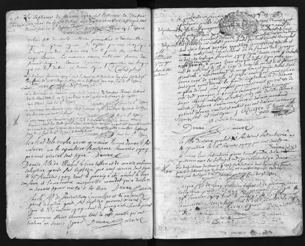 Collection communale. Baptêmes, mariages, sépultures, 1707-1710