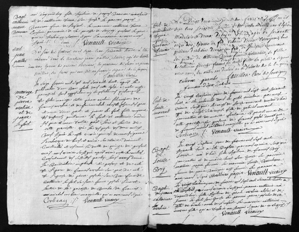 Collection du greffe. Baptêmes, mariages, sépultures, 1768-janvier 1773