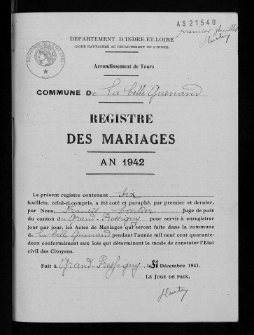 Mariages, 1942