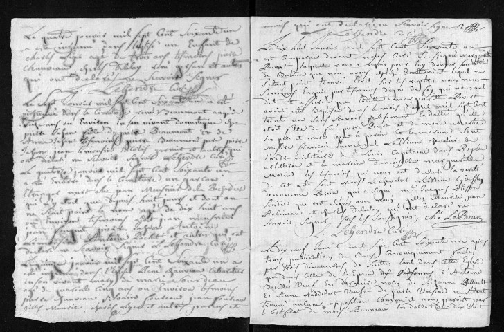 Collection du greffe. Baptêmes, mariages, sépultures, 1761