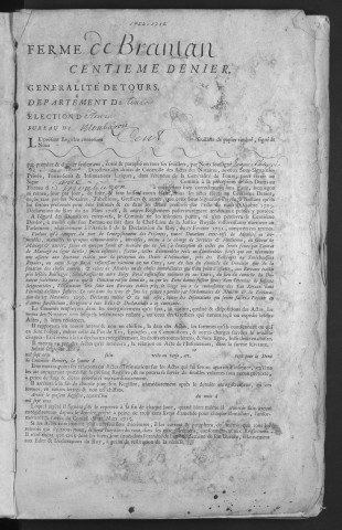 Centième denier et insinuations suivant le tarif (12 mars 1754-13 octobre 1756)