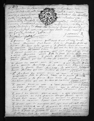 Baptêmes, mariages, sépultures, 1729