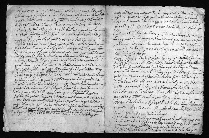 Collection du greffe. Baptêmes, mariages, sépultures, 1717 - Les années 1708-1716 sont lacunaires dans cette collection