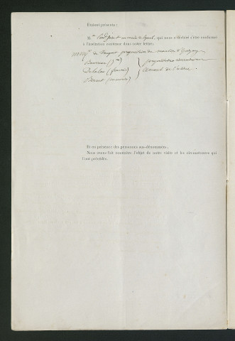 Projet de règlement d'eau, visite de l'ingénieur des Ponts et chaussées (29 juin1853)