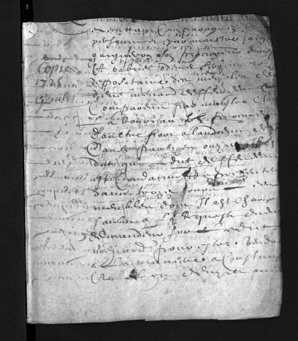 Collection du greffe. Baptêmes, mariages, sépultures, 1725