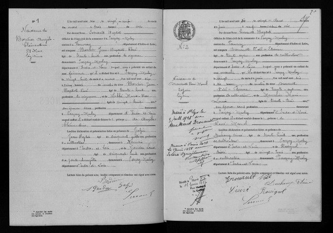 Naissances, 1906-1922