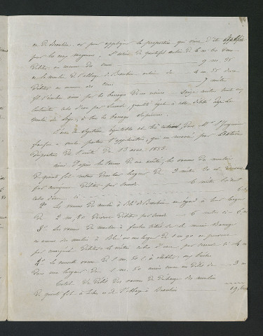 Documents relatifs aux modifications demandées au règlement des moulins de l'Abbaye et à foulon (1855-1858)