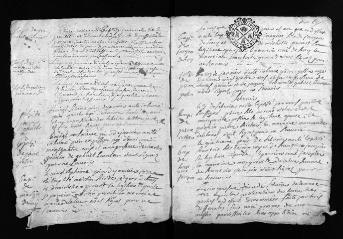 Collection du greffe. Baptêmes, mariages, sépultures, 1732 - Les années 1730-1731 sont lacunaires dans cette collection