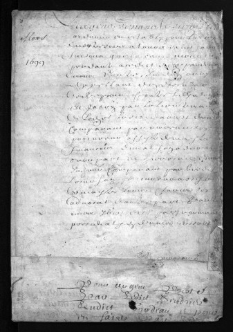 Collection du greffe. Baptêmes, mariages, sépultures, 1699