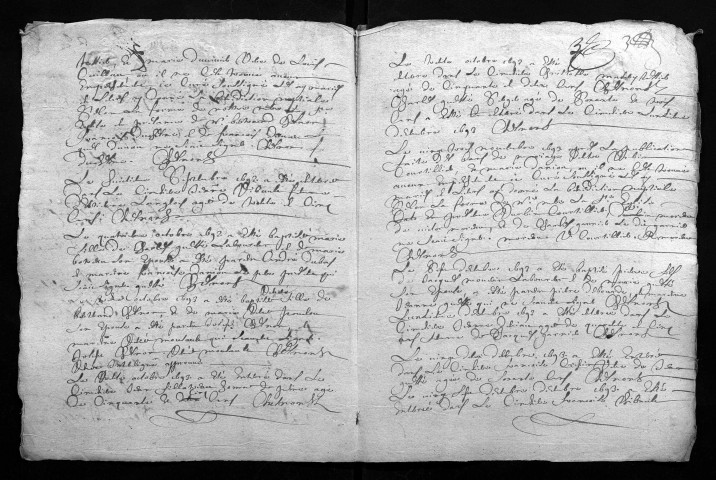 Collection du greffe. Baptêmes, mariages, sépultures, 1693